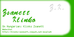 zsanett klinko business card